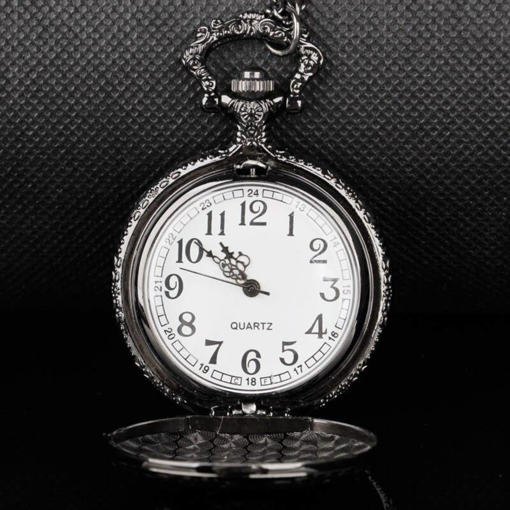 Wolf Pocket Watch NEW Black Metal Wolves Wild Nature Outdoors Gift - Picture 2 of 4